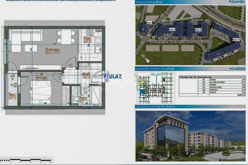 Novogradnja Zabjelo, Jednosoban stan 44m2, Podgorica