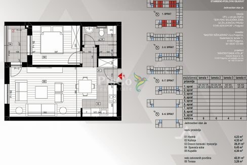 Jednosoban stan Stari aerodrom, 46m2, Prodaja, Podgorica-095938