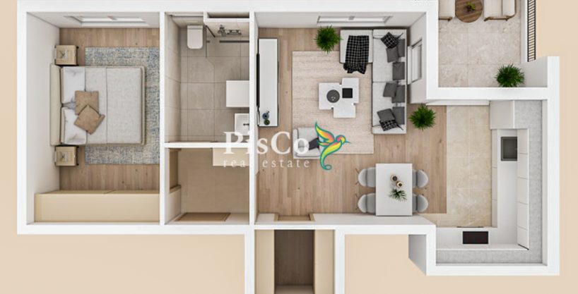 Novogradnja Zabjelo, Jednosoban stan 51m2, Prodaja, Podgorica