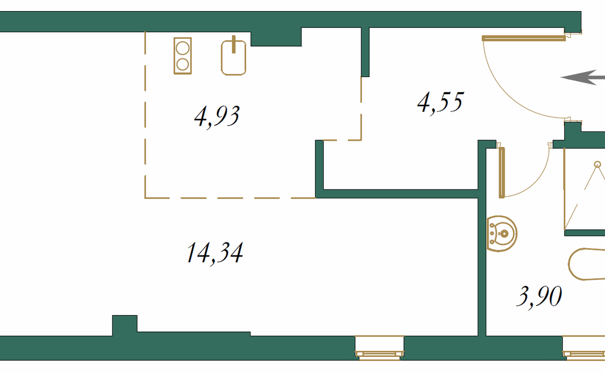 Prodaja, garsonjera, direktno od investitora, 27m², Centar, Kolašin